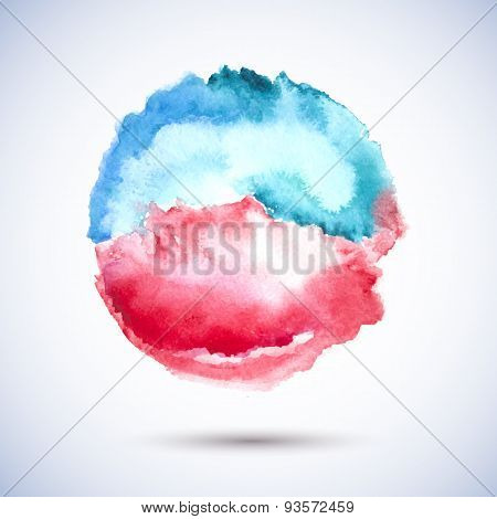 Vector Watercolor Spot Blue Pink