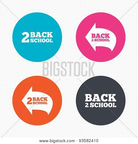 Back to school icons. Studies after the holidays