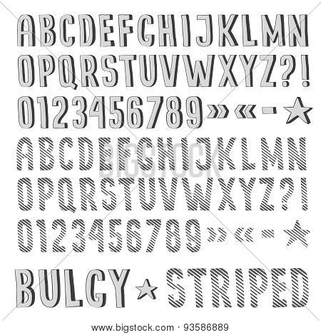 Striped and bulging font