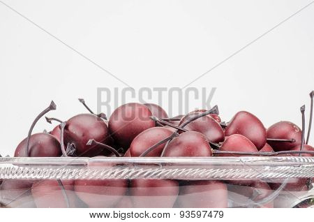 Bowl Of Fake Wooden Cherries