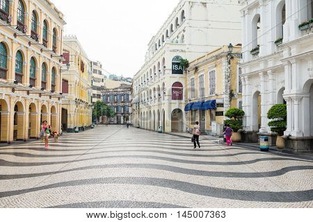 Macau, August 01, 2016: Senado Square, Historic Centre of Macau
