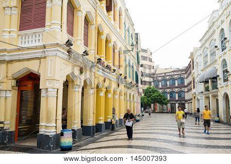 Macau, August 01, 2016: Senado Square, Macau City