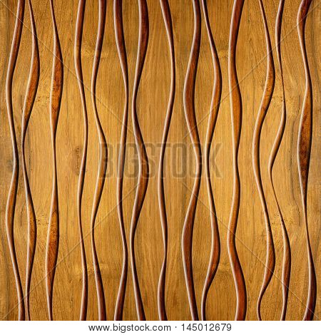 Seamless abstract wooden pattern waves - decorative background