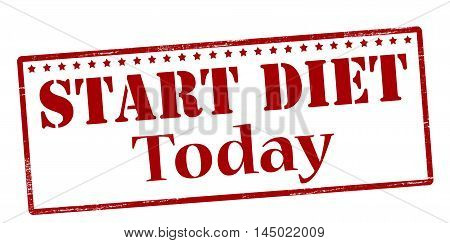 Rubber stamp with text start diet today inside vector illustration