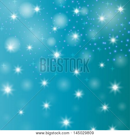 Abstract shapes star. Decorative symbol with snow. Bright wallpaper bokeh. Christmas art. New Year backdrop. Festive creative background. Simple graphic backdrop. Vector.