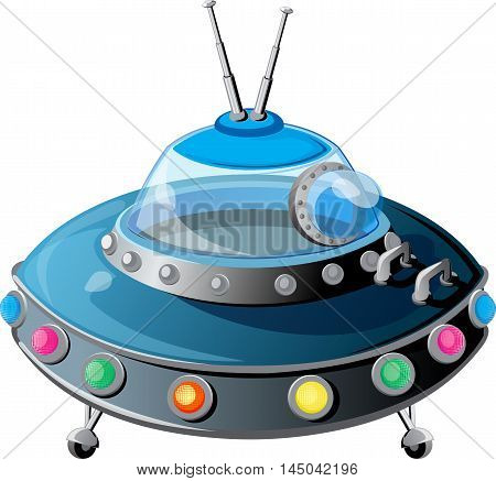 Realistic illustration of an unidentified flying object with an empty cabin