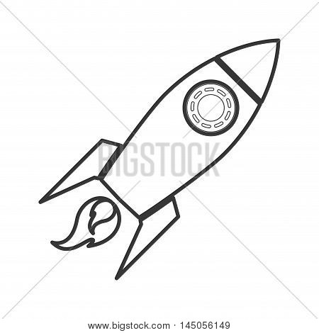 rocket spaceship space flame aircraf science silhouette icon. Flat and isolated design. Vector illustration