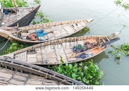 Unidentified People Are On The Boat