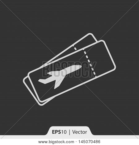 Airplane Ticket Vector Icon For Web And Mobile