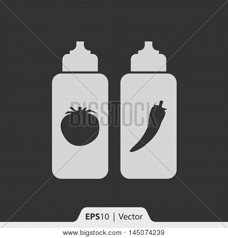 Tomato Ketchup And Chili Sauce Vector Icon For Web And Mobile