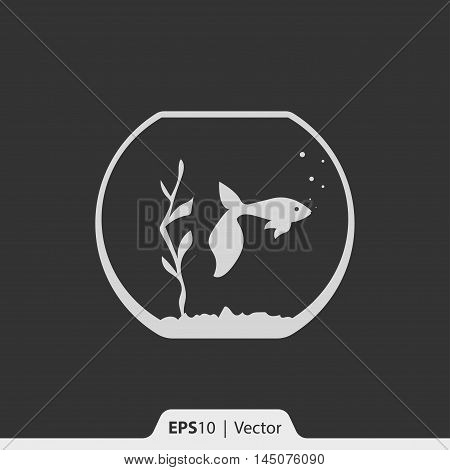 Fish In Aquarium Vector Icon For Web And Mobile