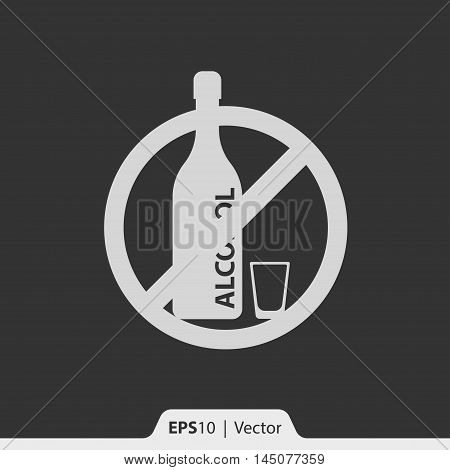 No Alcohol Vector Icon For Web And Mobile