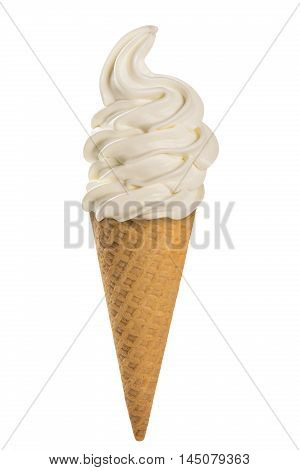 Vanilla Soft Ice Cream Waffled Cone.