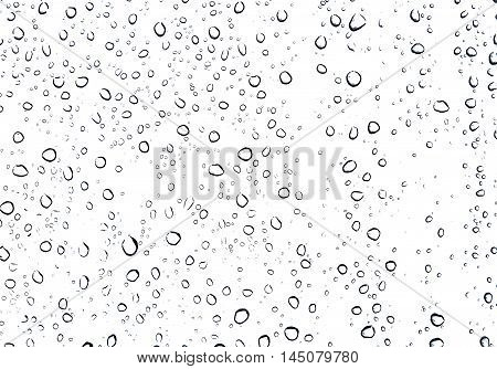 raindrops flowing through glas, closeup texture water