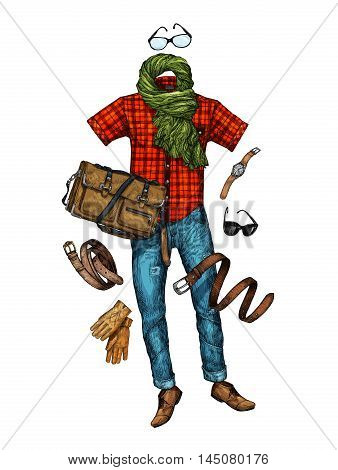 elegant fashion. collection of men s clothing. Vector illustration