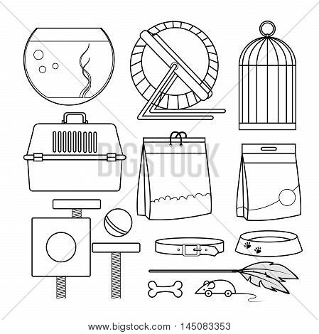 Set of items for the Pets sold at a pet store