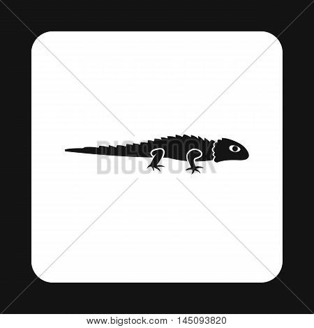 Long lizard icon in simple style isolated on white background. Reptiles symbol