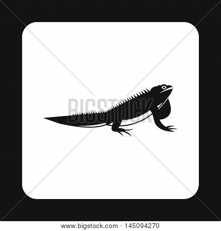 Iguana icon in simple style isolated on white background. Reptiles symbol