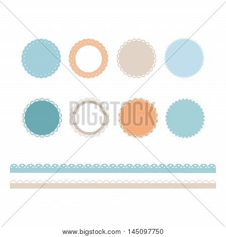 set with lace,Geometric circle element made in vector. Perfect set for any other kind of design