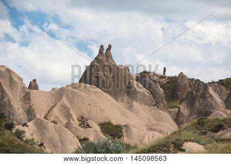 A rock formation at the Devrent Valley in Cappadocia Turkey