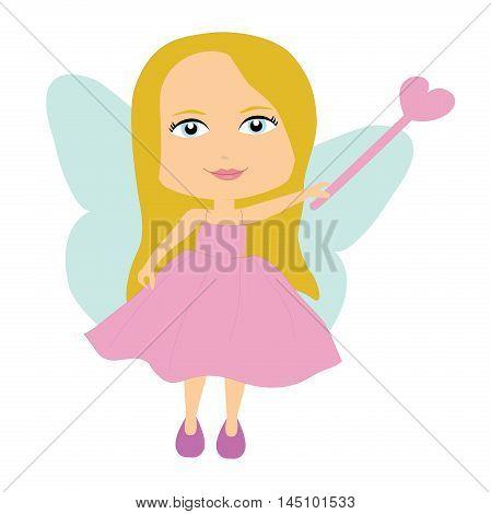 Fairy with a magic wand. vector Fairy