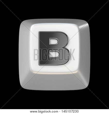 Computer Keyboard Key Font. Letter B 3D