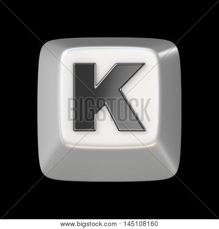 Computer Keyboard Key Font. Letter K 3D