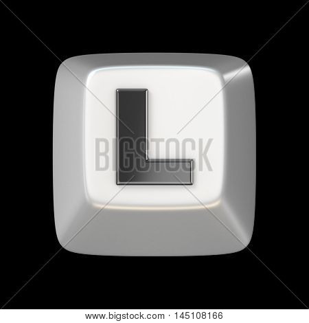 Computer Keyboard Key Font. Letter L 3D