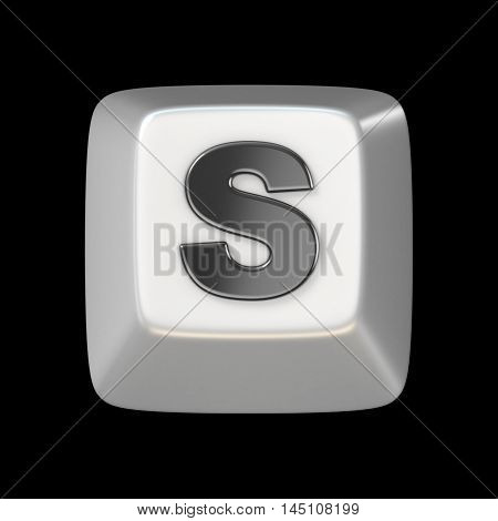 Computer Keyboard Key Font. Letters  3D