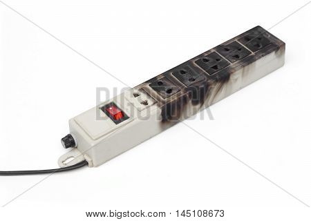 Surge protector caught on fire due to overheat