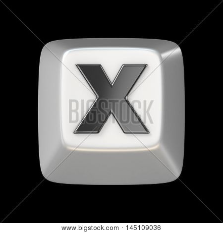 Computer Keyboard Key Font. Letter X 3D