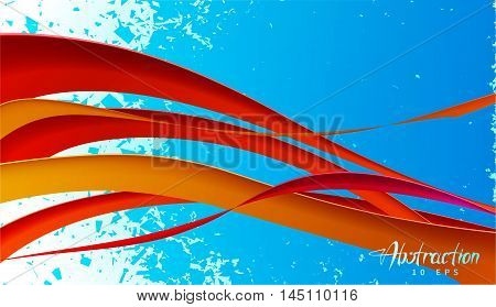 abstraction background tape orange. cover design. explosion, blue orange