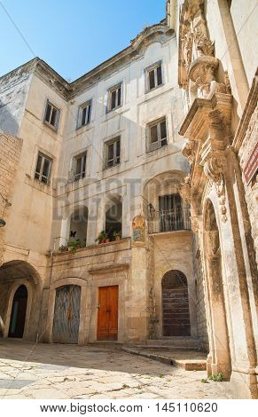 Perspective of an alleyway of Molfetta. Puglia. Italy.