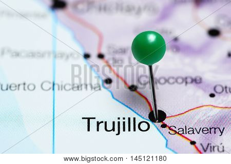 Trujillo pinned on a map of Peru
