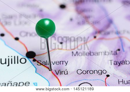 Viru pinned on a map of Peru