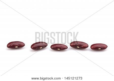 Close Up Red Beans Isolated On White