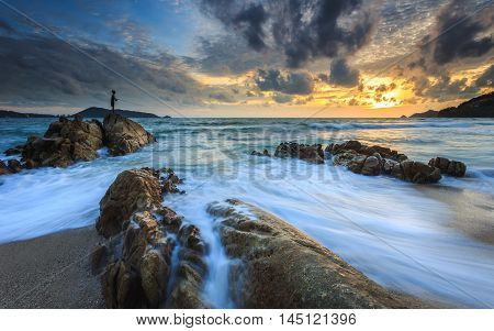Beautiful Sunset At Kalim-patong Beach In Phuket