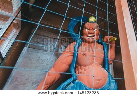 KAMAKURA JAPAN- January 29 2016:kongourikishi Statue.the guardian gods (at a temple gate)