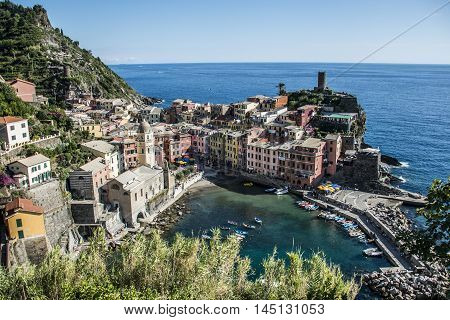 View on  Cinque Terre village in  Italy
