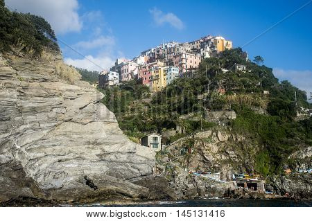 View on  Cinque Terre village in  Italy 2