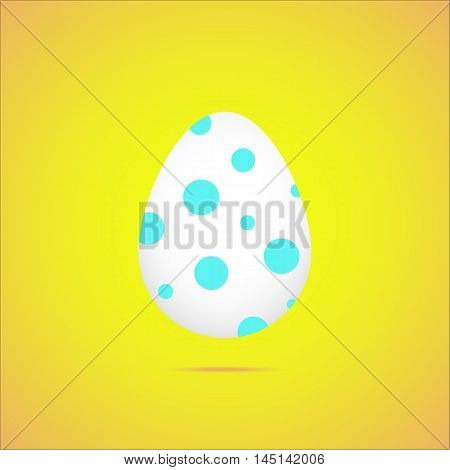 easter egg on yellow background vector flat