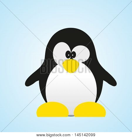 Cute cartoon penguin vector illustration flat animal