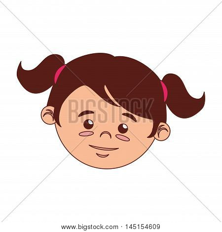 girl face cartoon tail hairstyle isolated vector0 illustration eps 10