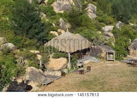 Camping Site With Tent And Shelter