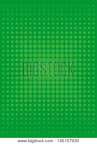Vector halftone dots. Green dots on green background. Vector green retro background.