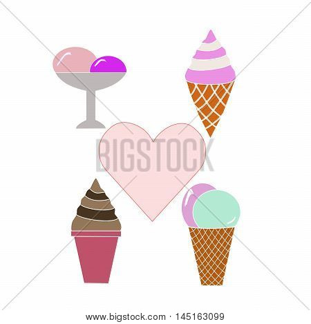 Vector illustration of ice cream logo.Isolated 
