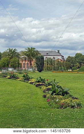 Orangerie and Orangerie garden in Darmstadt (Hesse, Germany)