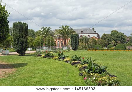 Orangerie and Orangerie garden in Darmstadt (Hesse, Germany)
