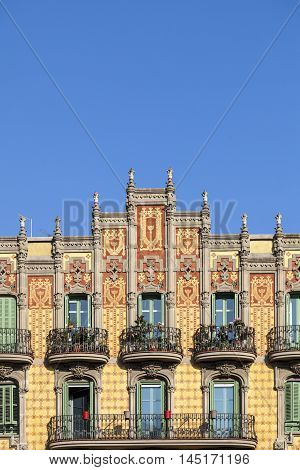 Modernism Building In Eixample District In Barcelona