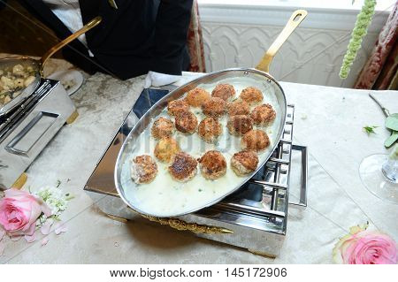 Meatballs Meat In A Frying Pan